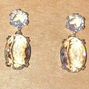 NEW Classic Clear Gems Earrings Faux Crystal Wedding Formal Cocktail Jewelry